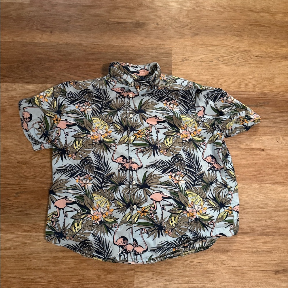 Original Use Floral Flamingo Print Shirt
